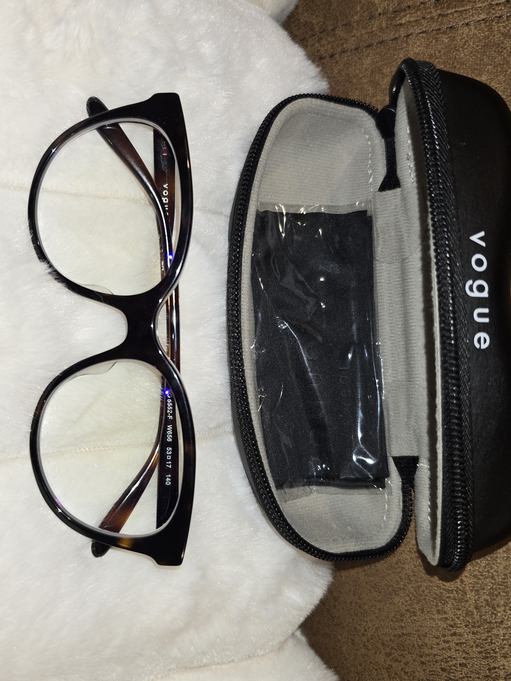Vogue Tortoiseshell Round Eyeglasses with Case